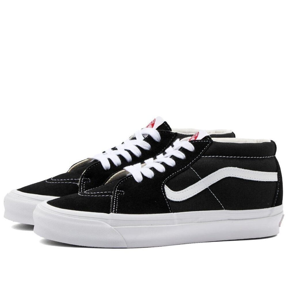 Vans Vault Og Sk8-Mid Lx Mens 5.0 Black Canvas and Suede Skate  VNOA4BVCBA2